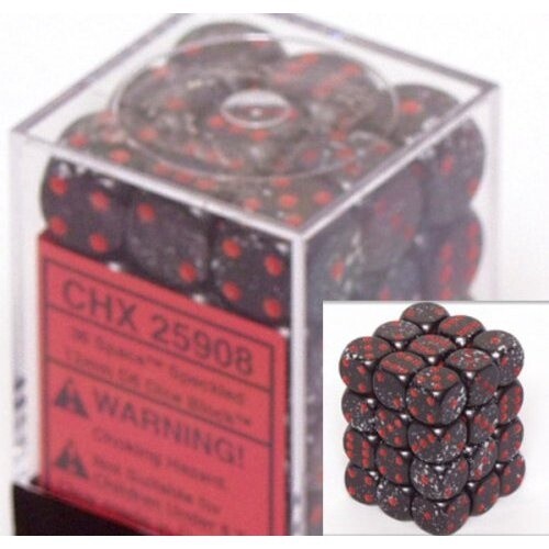 Chessex: 12mm d6 Dice Block (36 dice) - Speckled Space