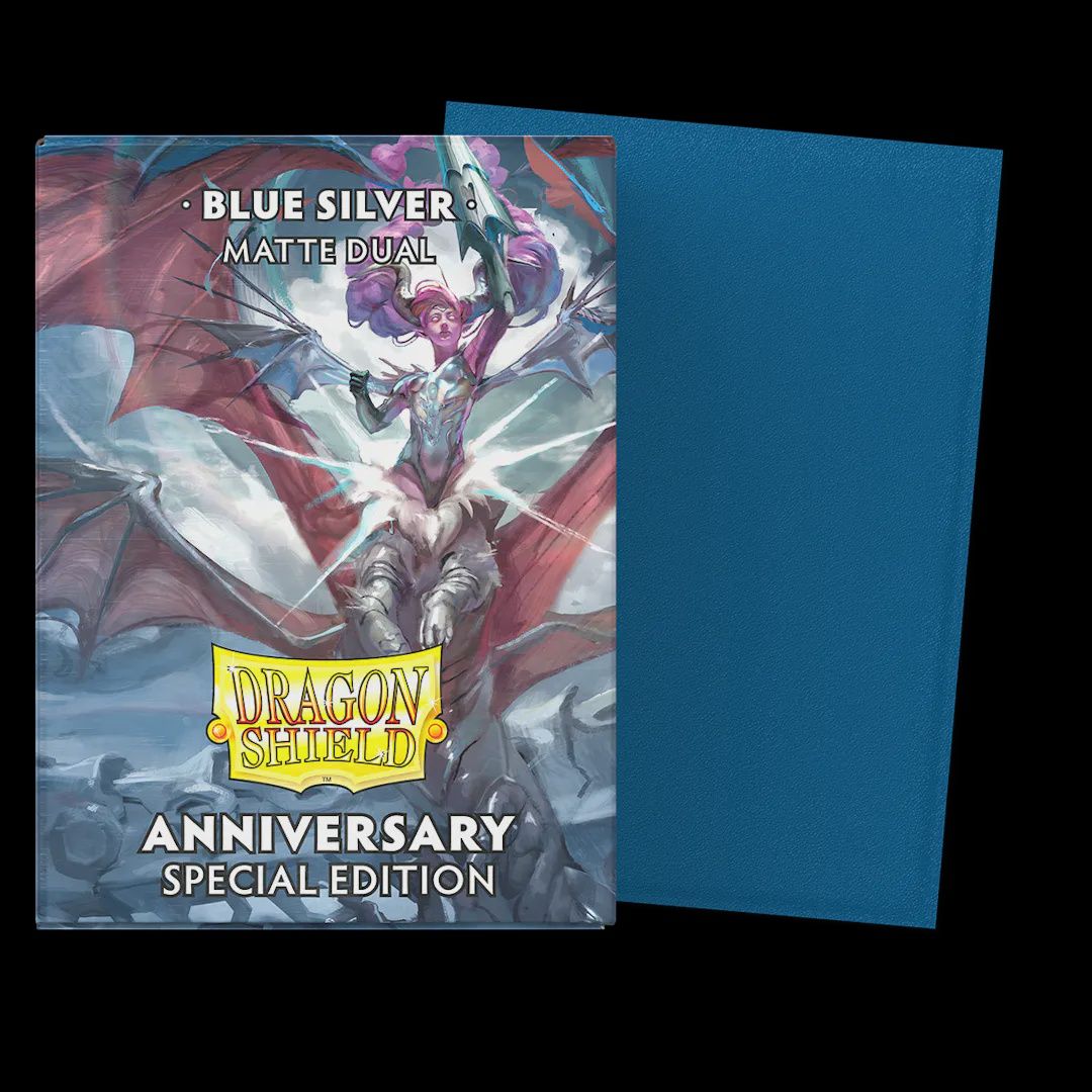Dragon Shield - Blue/Silver Anniversary Special Edition- Matte Dual Sleeves (100)