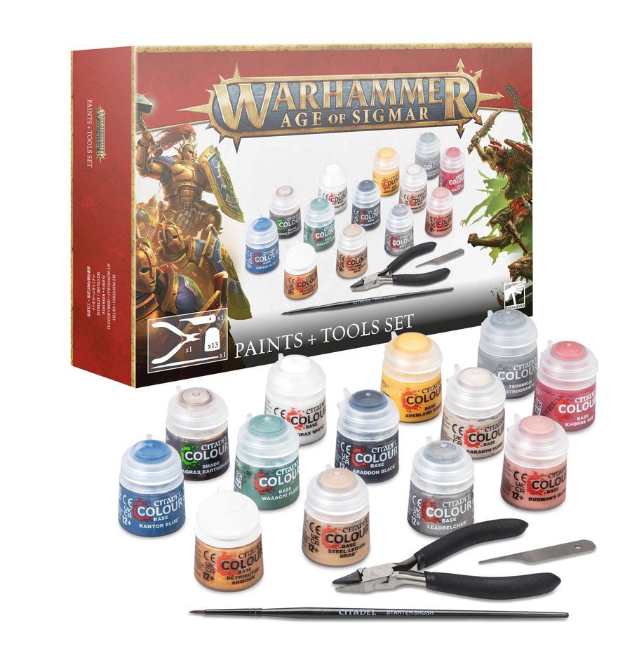 AoS:Warhammer Age of Sigmar: Paints + Tools Set