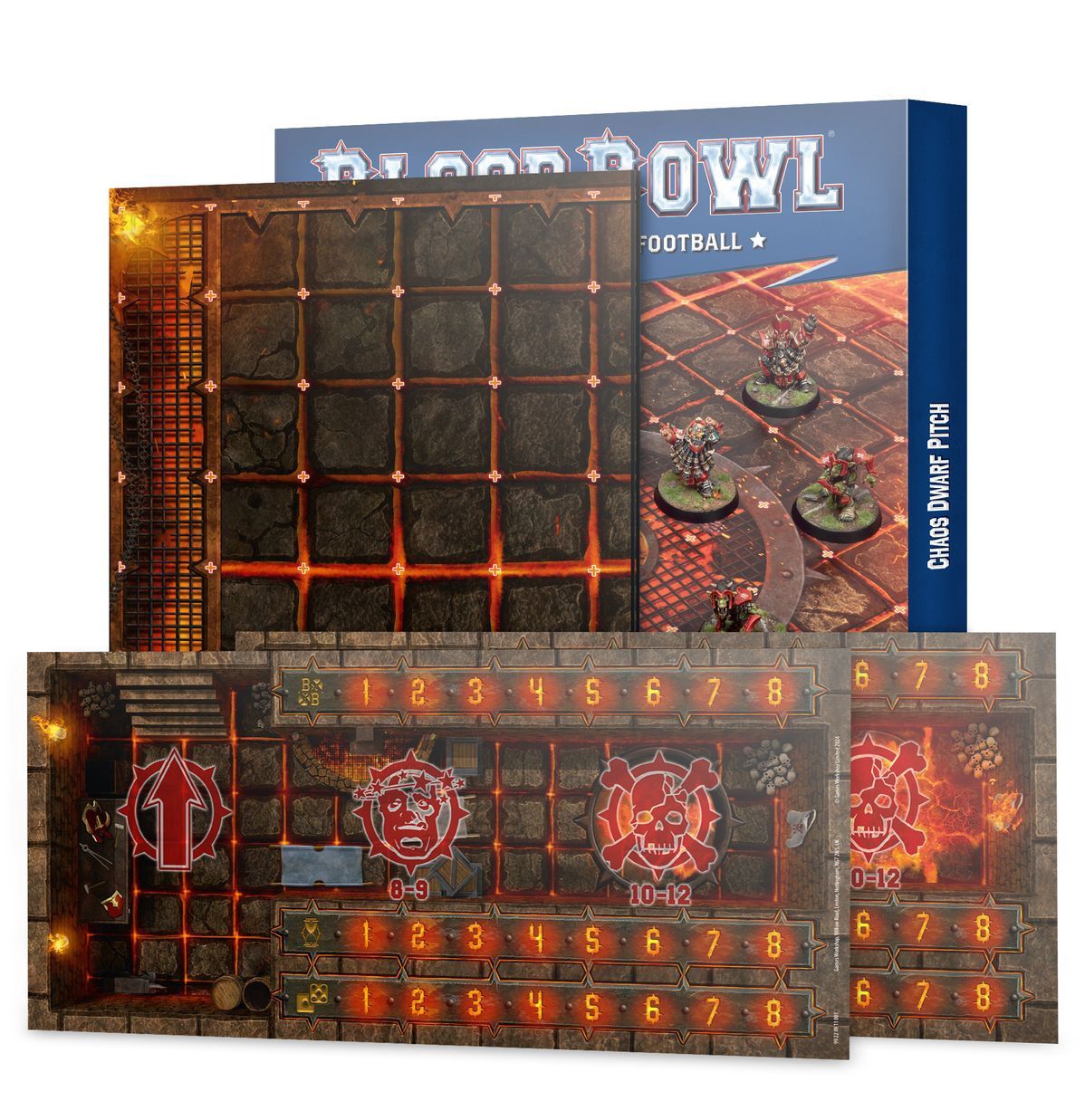 Blood Bowl: Chaos Dwarf Double-Sided Pitch and Dugouts