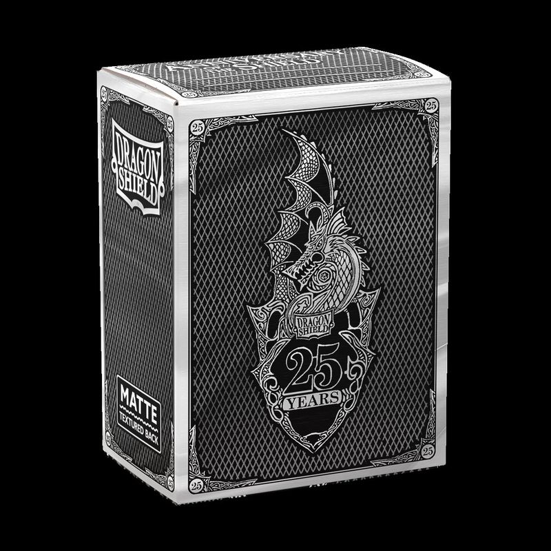 Dragon Shield - Black with Silver 25th Anniversary - Matte Dual Sleeves (100)
