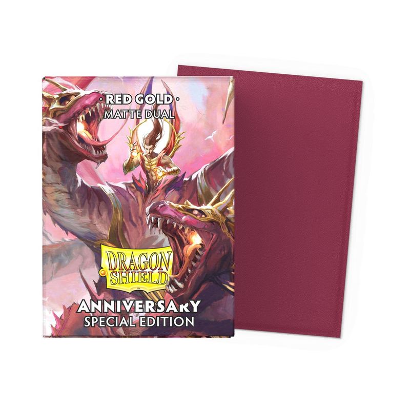 Dragon Shield - Red &amp; Gold Anniversary Special Edition- Matte Dual Sleeves (100)
