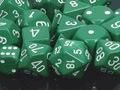 Chessex: Polyhedral 7-Dice Set - Opaque Green/White