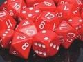 Chessex: Polyhedral 7-Dice Set - Opaque Red/White