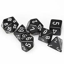 Chessex: Polyhedral 7-Dice Set - Opaque Black/White