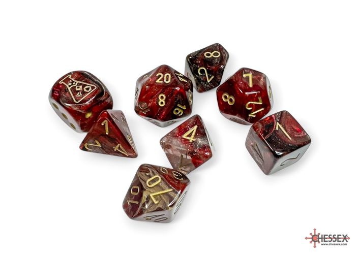 Chessex: Lab Dice - Borealis Cosmos/Gold Polyhedral 7-Dice Set (with bonus die)
