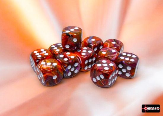 Chessex: 12mm d6 Dice Block (36 dice) - Festive Symphony White