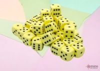 Chessex: 12mm d6 Dice Block (36 dice) - Opaque Pastel Yellow/Black