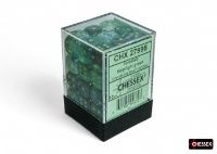 Chessex: 12mm d6 Dice Block (36 dice) - Borealis - Kelp/Light Green