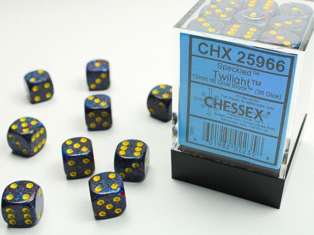 Chessex: 12mm d6 Dice Block (36 dice) - Speckled Twilight