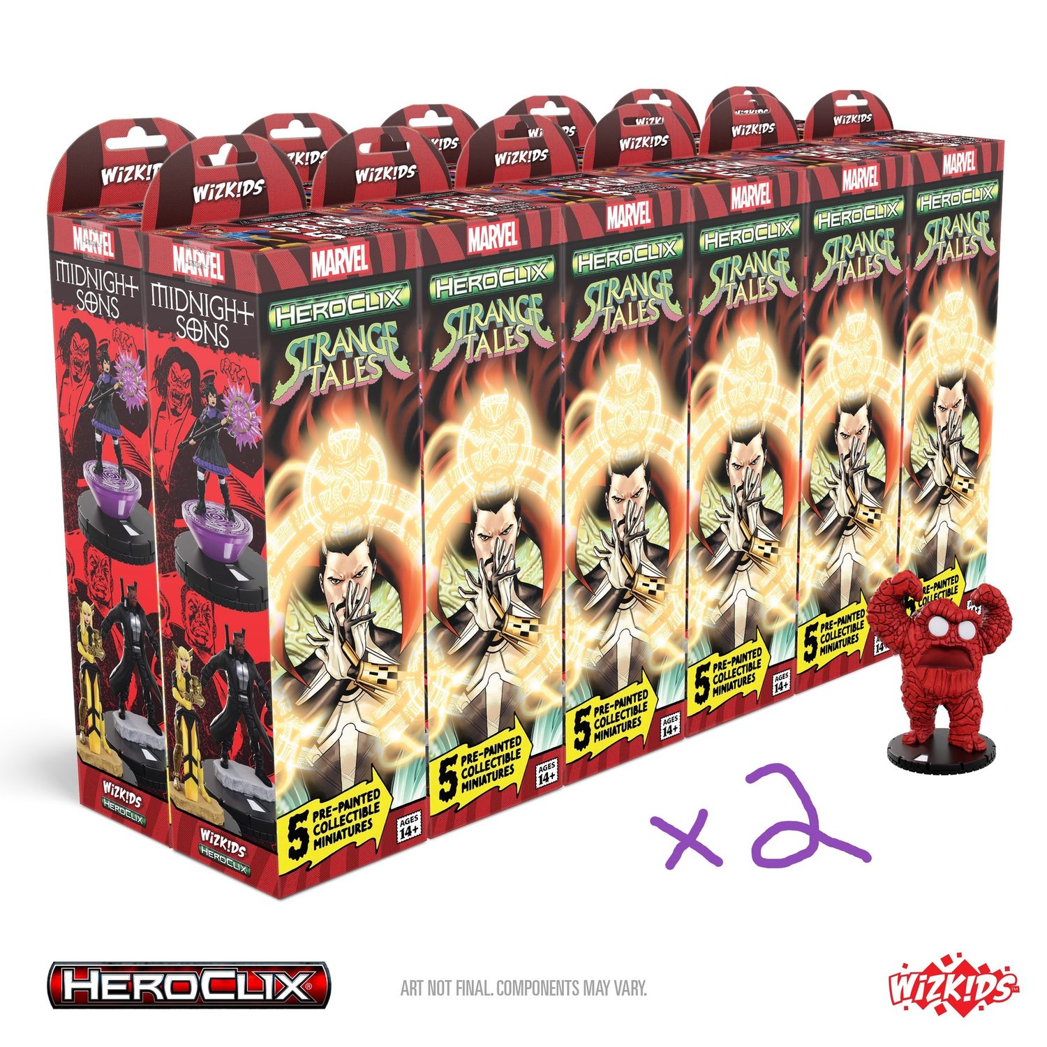 Marvel HeroClix: Strange Tales Booster Case (2 Booster Bricks), Variant: Case (2 bricks) WITH ONE promo figure