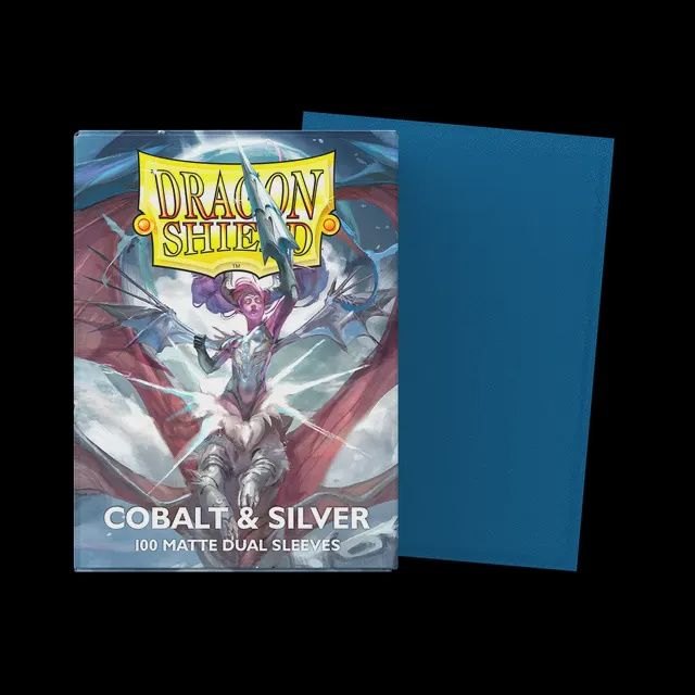 Dragon Shield - Cobalt/Silver Matte Dual Sleeves (100)