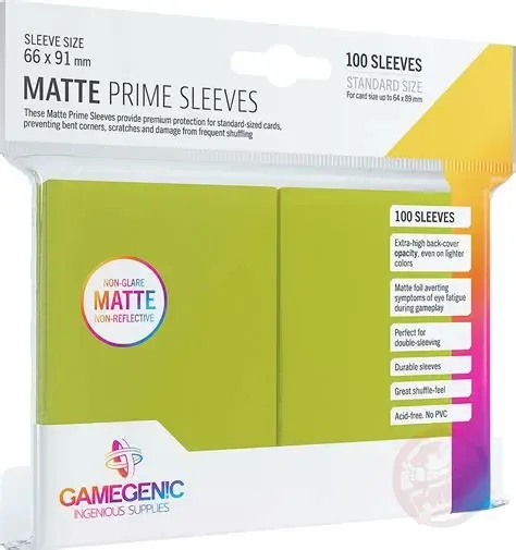 Gamegenic - Matte Prime Sleeves 66x91 - Lime (100)