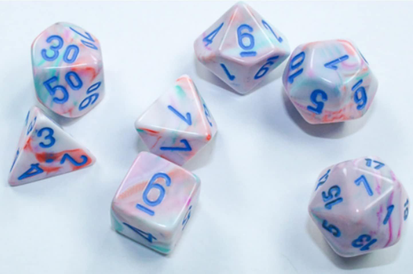 Chessex: Polyhedral 7-Dice Set - Festive - Pop Art/Blue