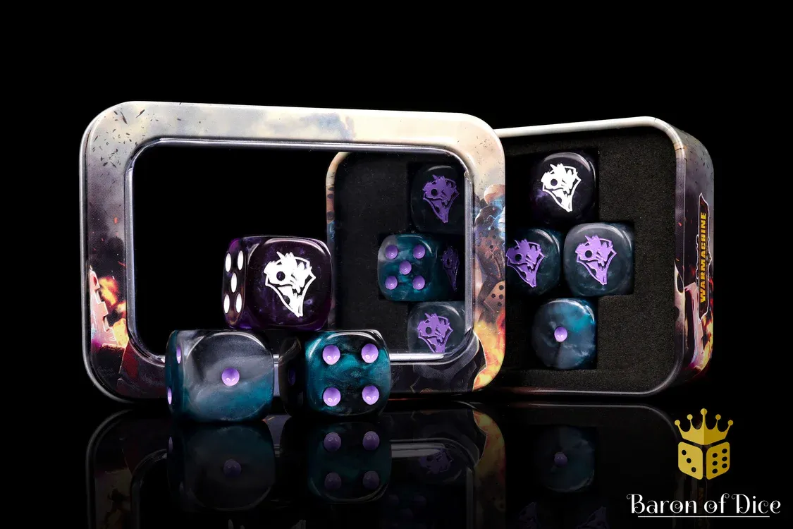 Baron of Dice: Warmachine Khymaera Shadowflame Shard Official Dice Set