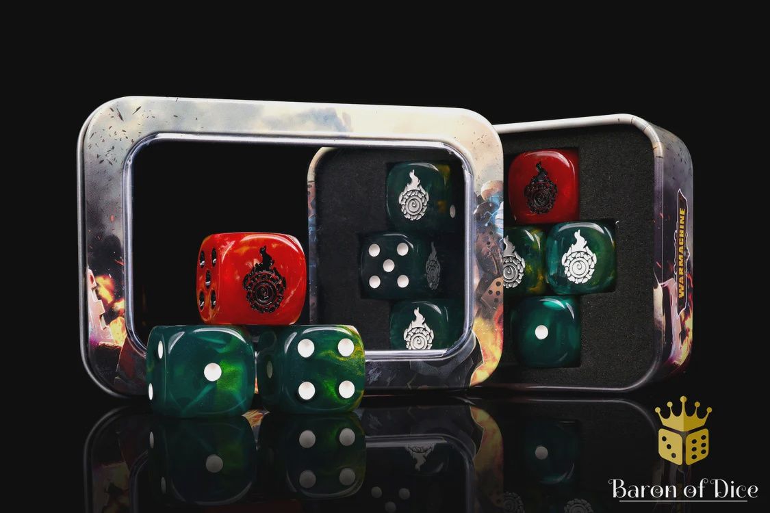 Baron of Dice: Warmachine Southern Kriels, Fire Tongue Warriors Official Dice Set