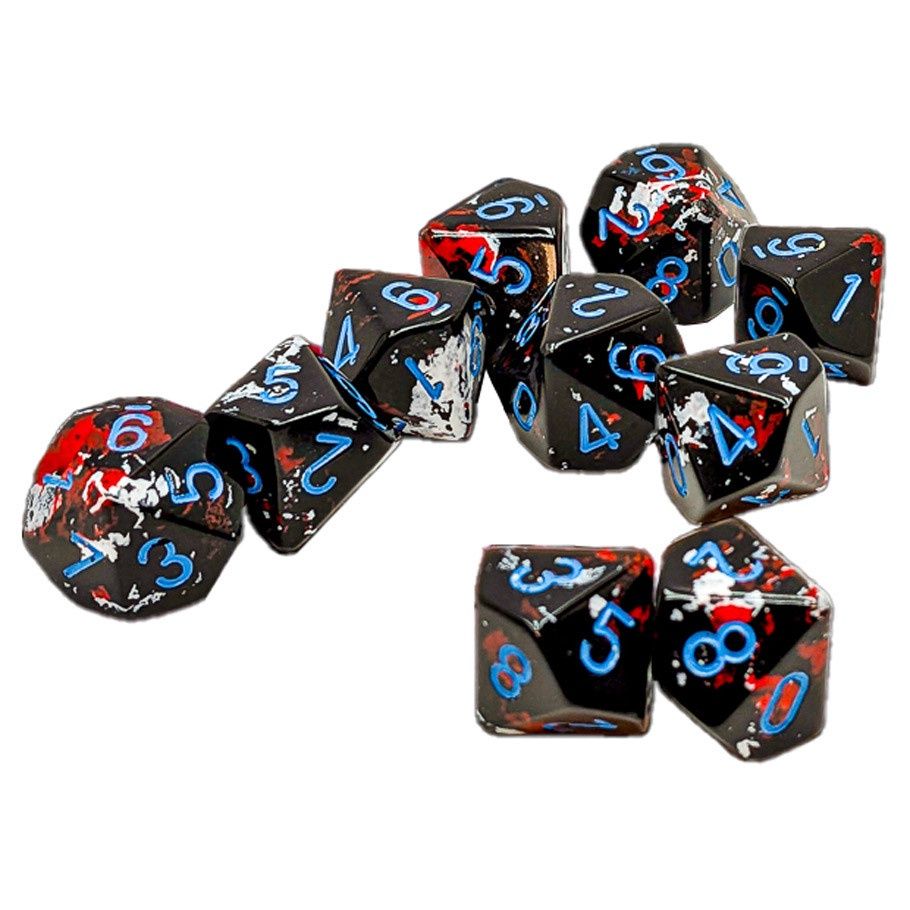 Chessex Brush Dice Dark Side Set of 10 D10s