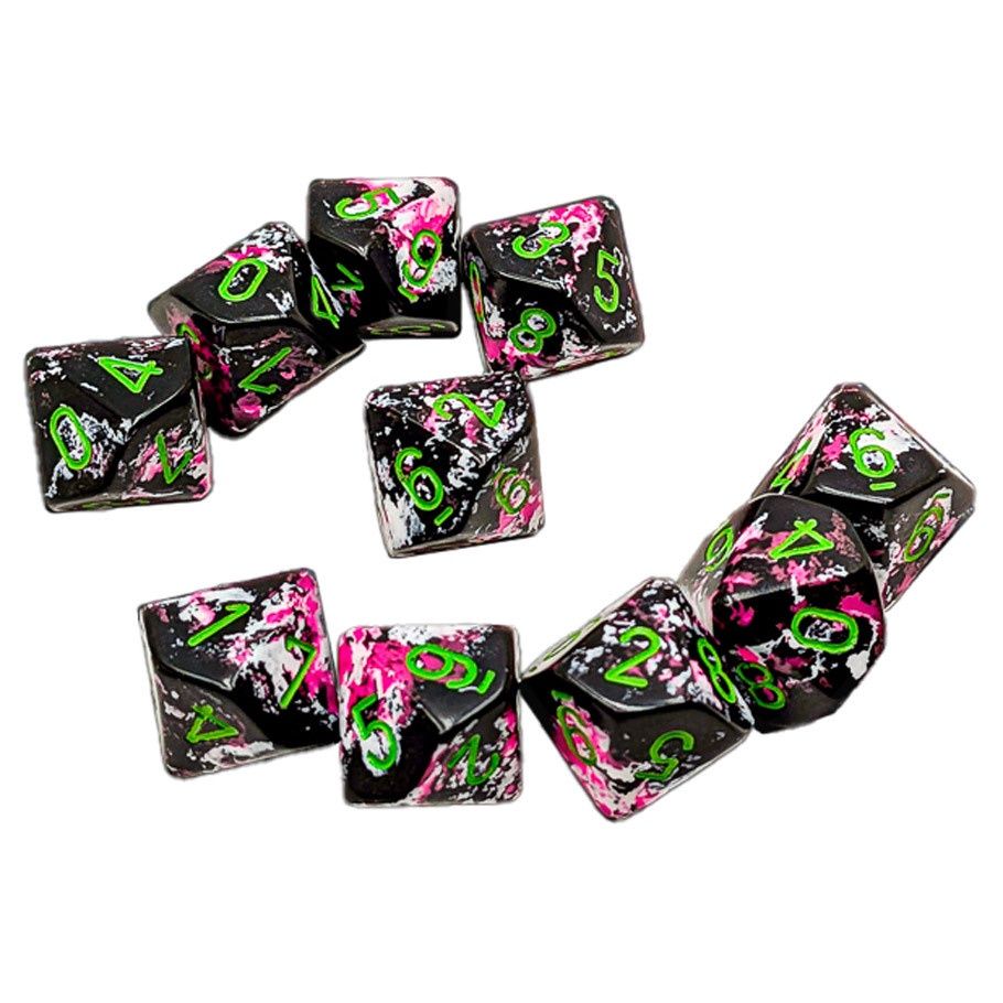 Chessex Brush Dice Paintball Set of 10 D10s