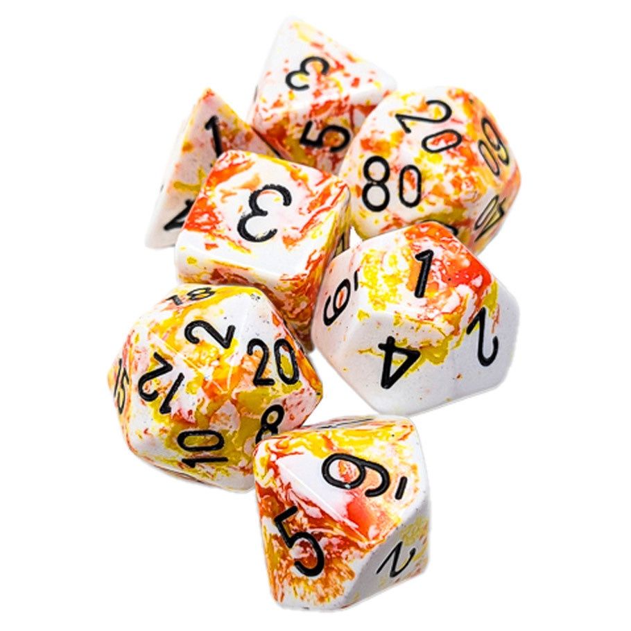 Chessex Brush Dice Sunrise 7 Die Set