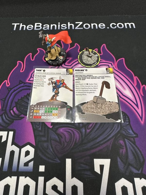 Marvel Heroclix THOR 030 &amp; MJOLNIR s001 - SUPER RARE Collector's Trove Set