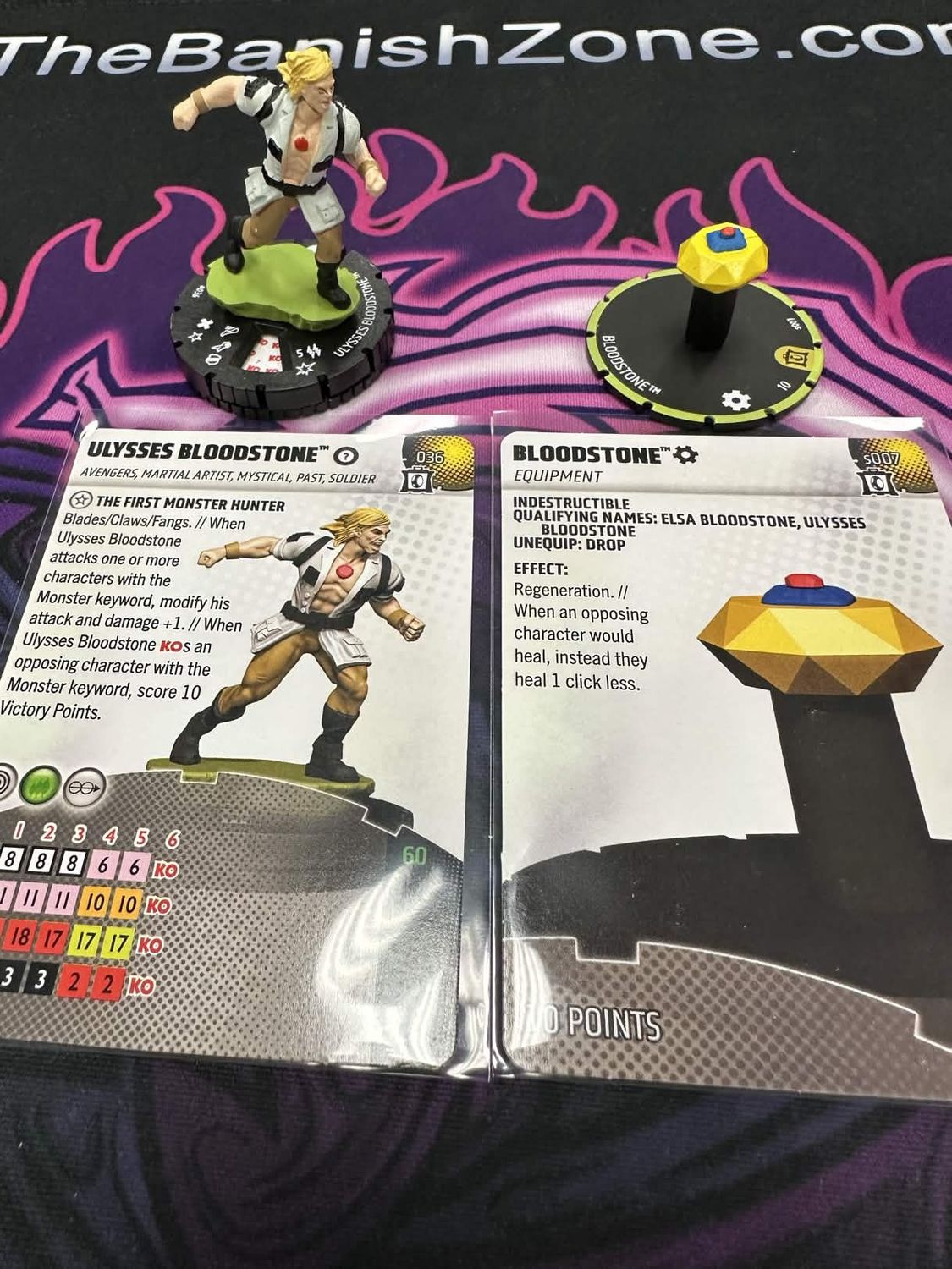 Heroclix ULYSSES BLOODSTONE 036 &amp; BLOODSTONE s007 SUPER RARE Collectors Trove