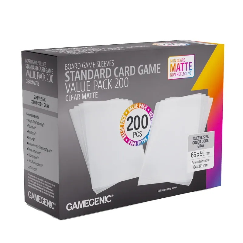Matte Sleeves Standard Card Game-Size Value Pack 200