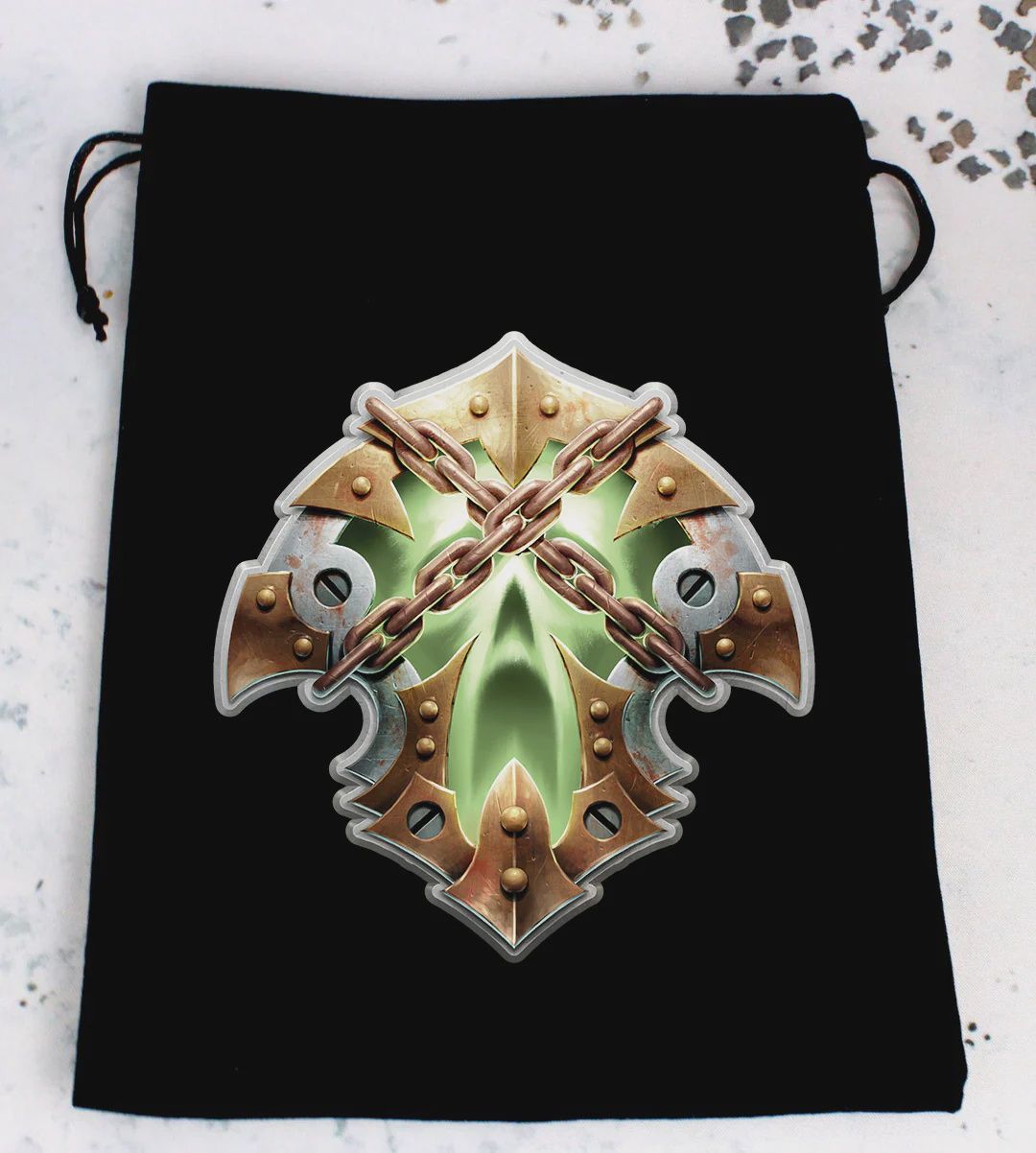 Baron of Dice: Officially Licensed Warmachine Premium Dice Bags - Orgoth Curesebound