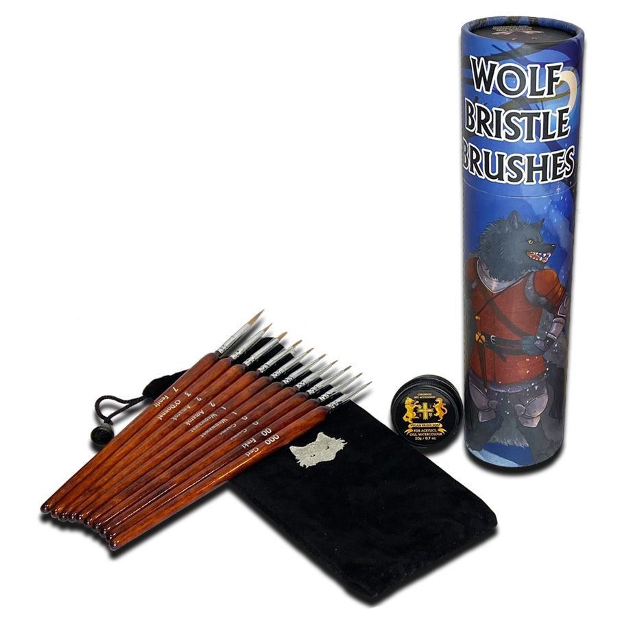 Wolf Bristle Brush Set (10 Brushes)