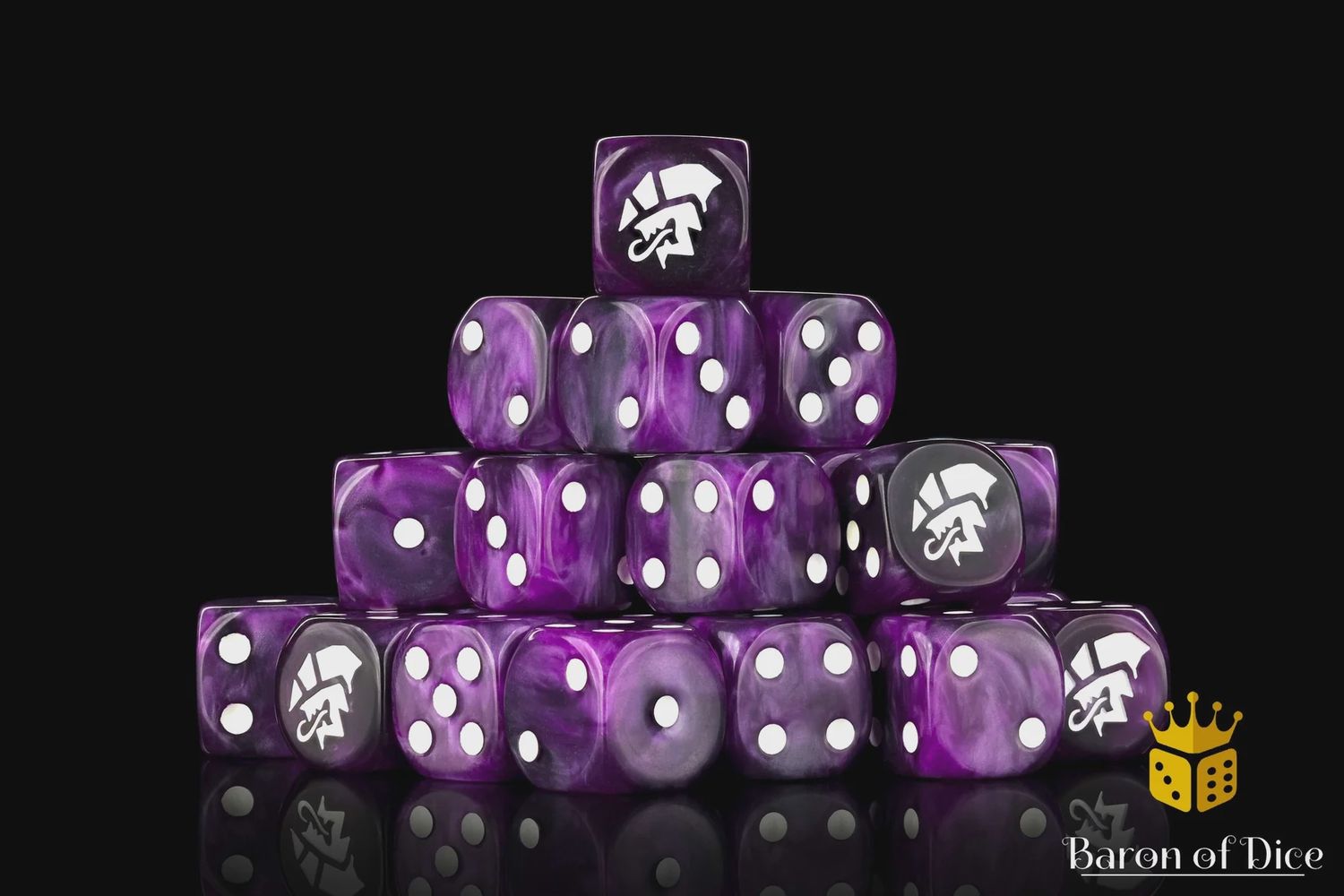 Baron of Dice | Alien Dice - Purple &amp; White (25)