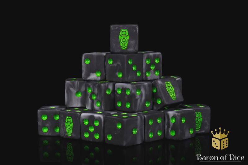 Baron of Dice | Day of The Dead Dice - Green Coffin (25)