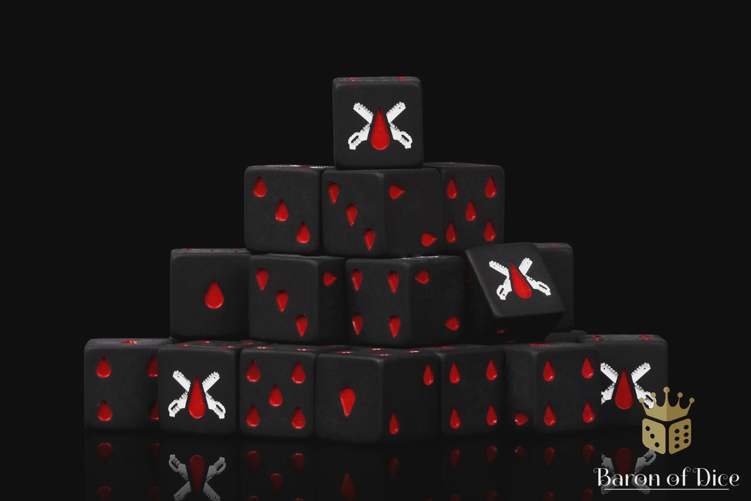 Baron of Dice | Chain Blades - Matte Black Square Edge (25)