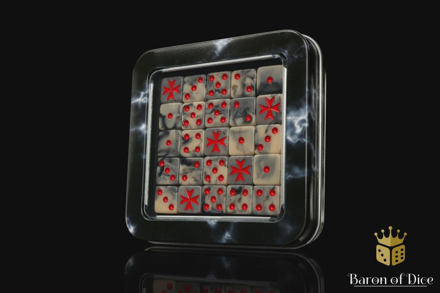 Baron of Dice | Knights Templar - Marbled (12mm x 25)