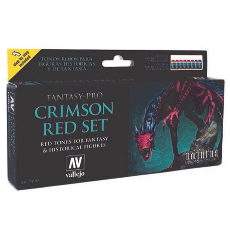 Vallejo Fantasy-Pro: Crimson Red Set (8)