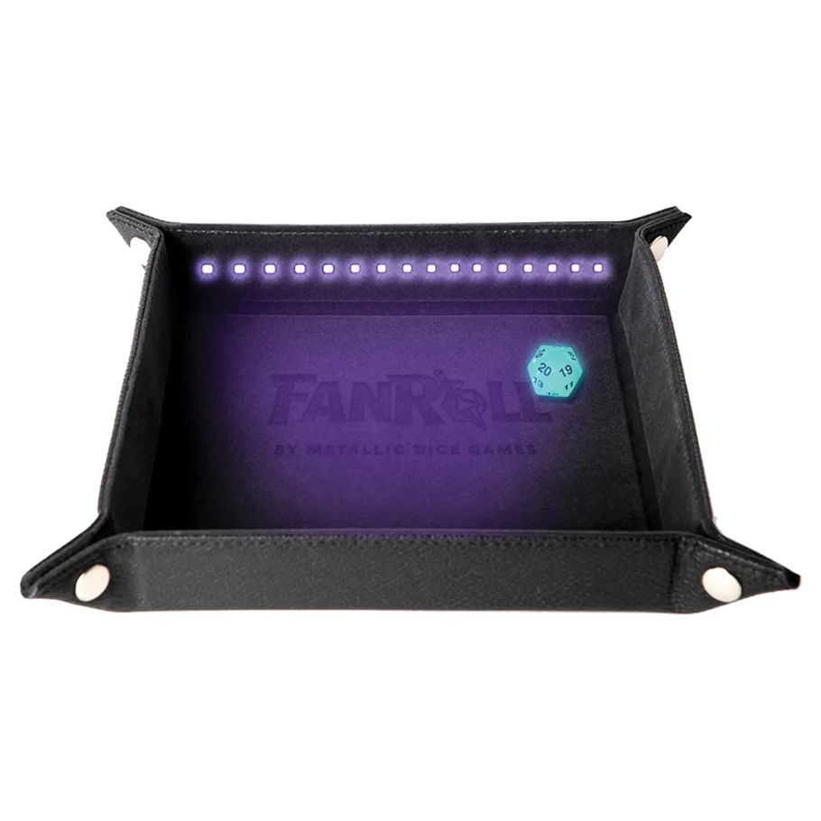 Folding Dice Tray: Blacklight &amp; d20: Black
