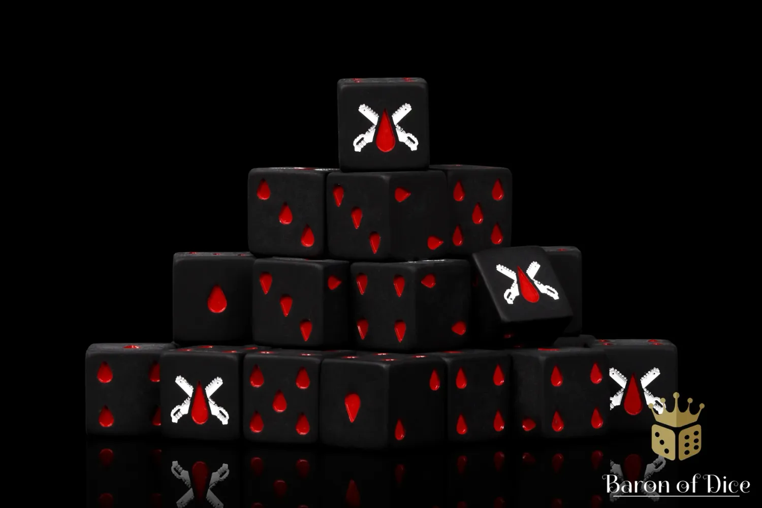 Baron of Dice | Chain Blades - Matte Black Square Edge Mini (25)