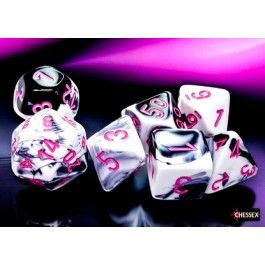 Chessex Gemini Black-White/Pink 7-Die Set
