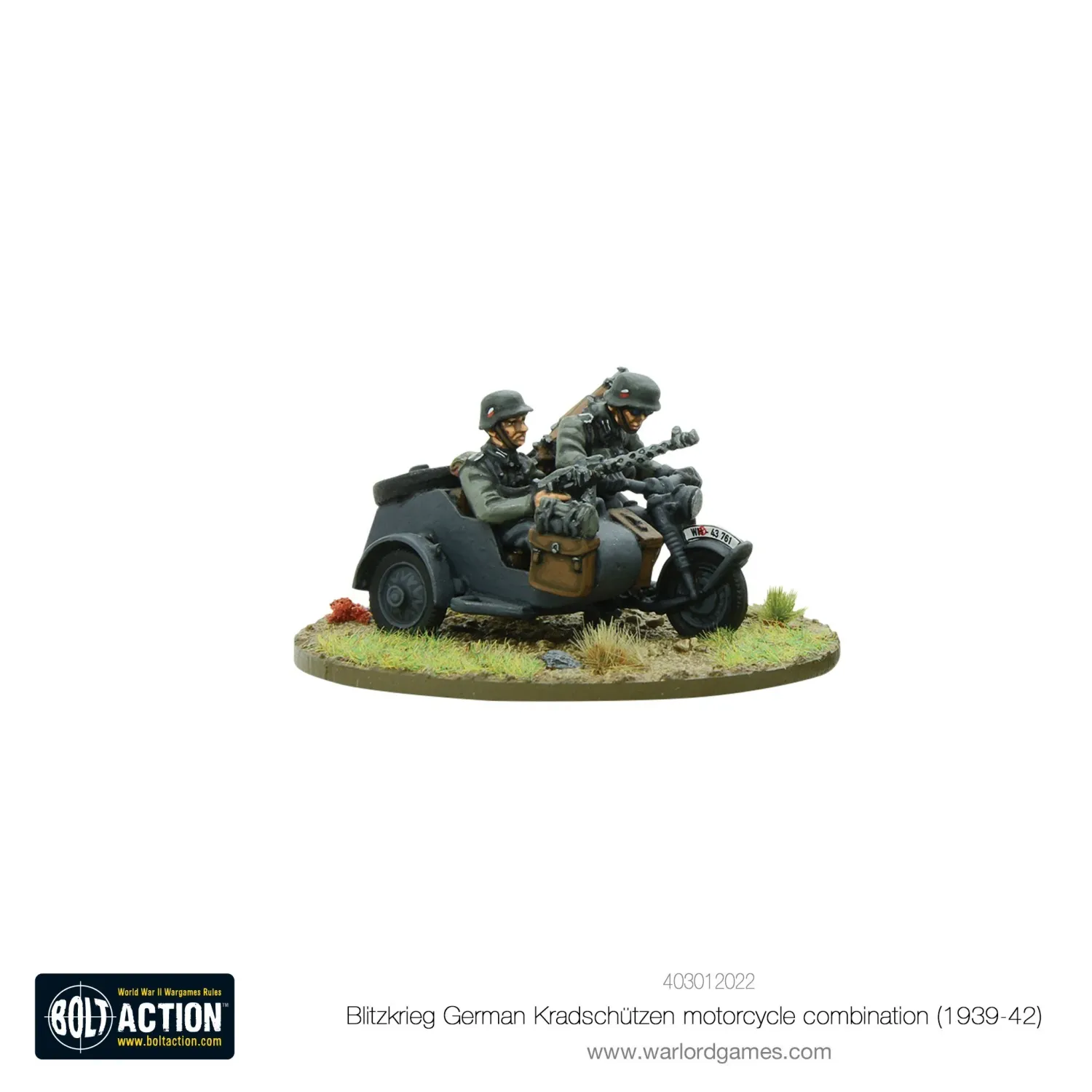 Bolt Action - Blitzkrieg German Kradshutzen Motorcycle Combo. (1939-42)