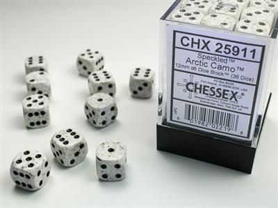 Chessex: 12mm d6 Dice Block (36 dice) - Speckled Arctic Camo
