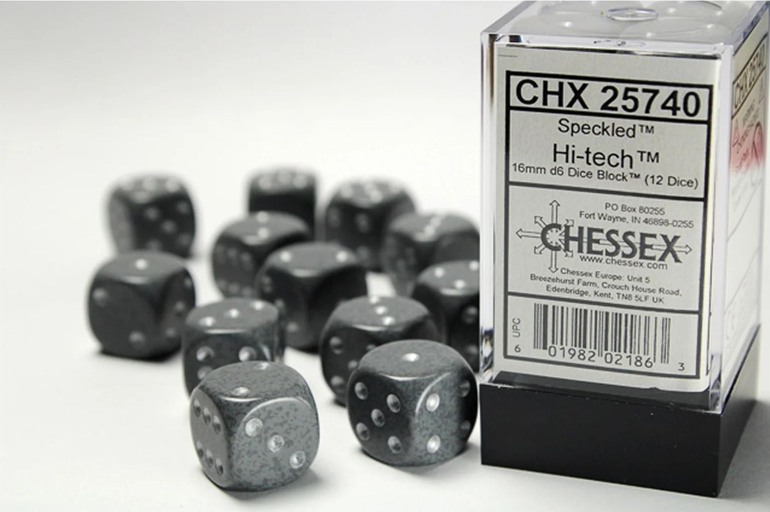 Chessex: 16mm d6 Dice Block (12 dice) - Speckled Hi-Tech