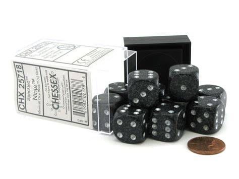 Chessex: 16mm d6 Dice Block (12 dice) - Speckled Ninja