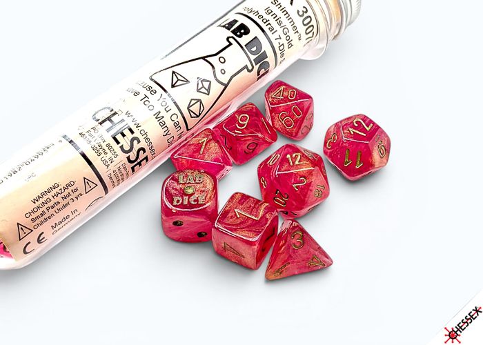 Chessex: Lab Dice - Shimmer Ignis/Gold