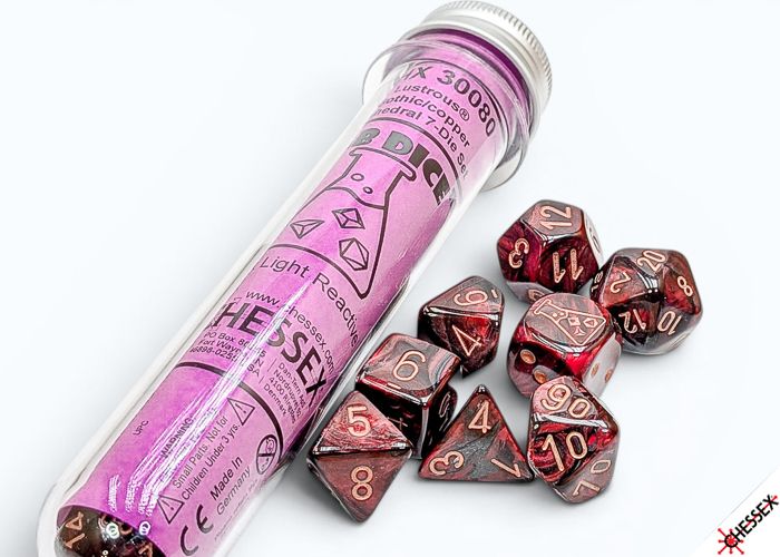 Chessex: Lab Dice - Lustrous Gothic/Copper