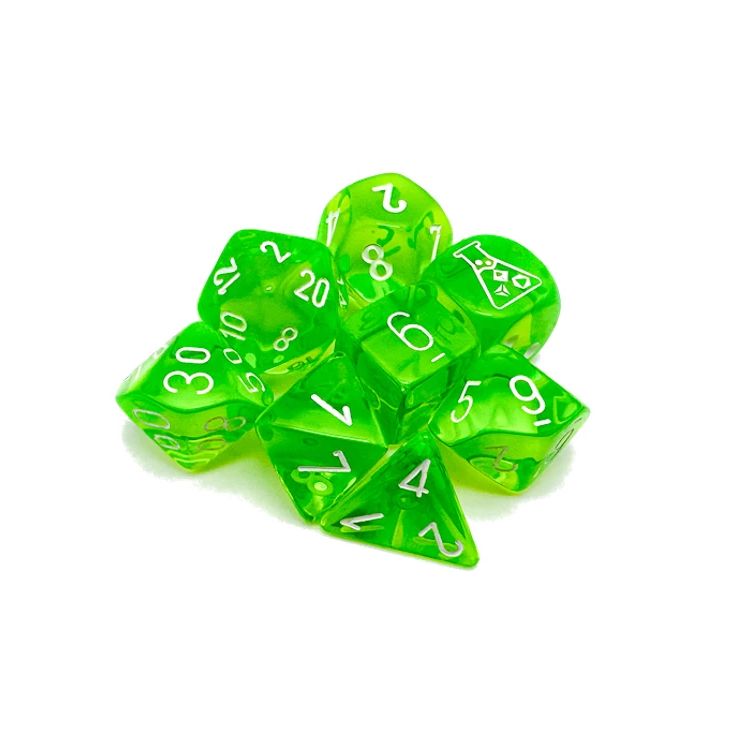 Chessex: Lab Dice - Marble Sour Green/White