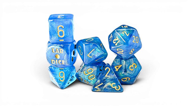 Chessex: Lab Dice - Shimmer Aqueous/Gold