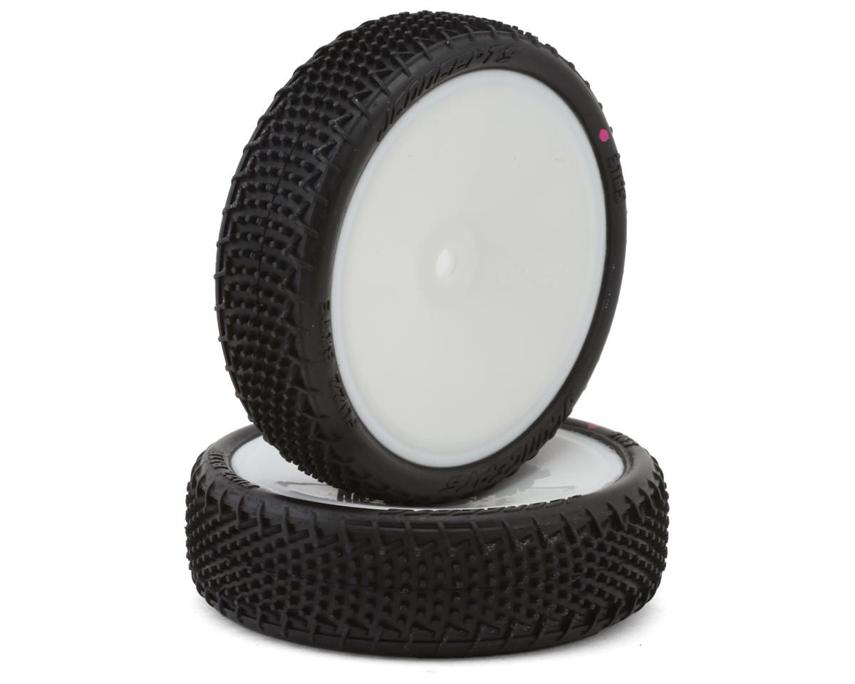 Concepts Fuzz Bite LP 2.2" Pre-Mounted 2WD Front Buggy Carpet Tires (White) (2) w/12mm Hex (Pink)