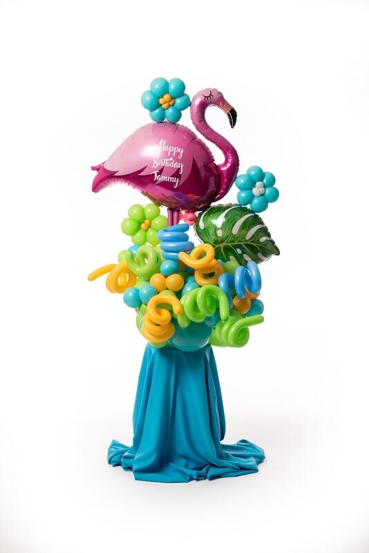 Flamingo in the Flowers Arrangement