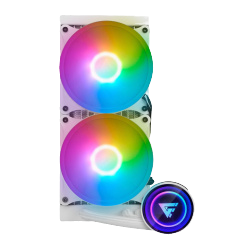Game Factor LQG601 Enfriamiento Liquido para CPU, 2x 120mm, 2550RPM, Blanco