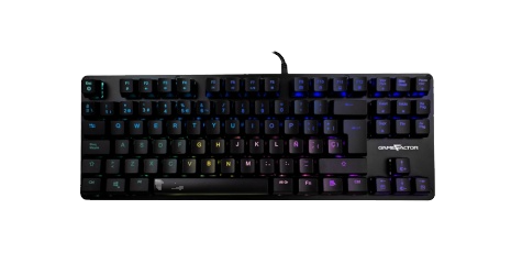 Teclado Gamer Game Factor KBG500 RGB, Teclado Mecánico, Switch KRED Red, Alámbrico, Negro (Español)