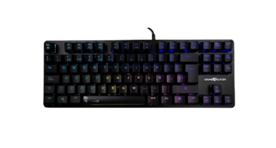 Teclado Gamer Game Factor KBG500 RGB, Teclado Mecánico, Switch KRED Red, Alámbrico, Negro (Español)