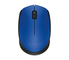 Mouse Ergonómico Logitech Óptico M170, Inalámbrico, USB, 1000DPI, Negro/Azul